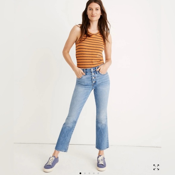 Madewell Cali Demi-Boot Jeans in Dory Wash: Comfort Stretch Edition SZ 27